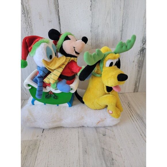 Gemmy Disney Pluto Mickey Mouse Donald AS IS 2004 plush animated Xmas figure - Picture 4 of 13